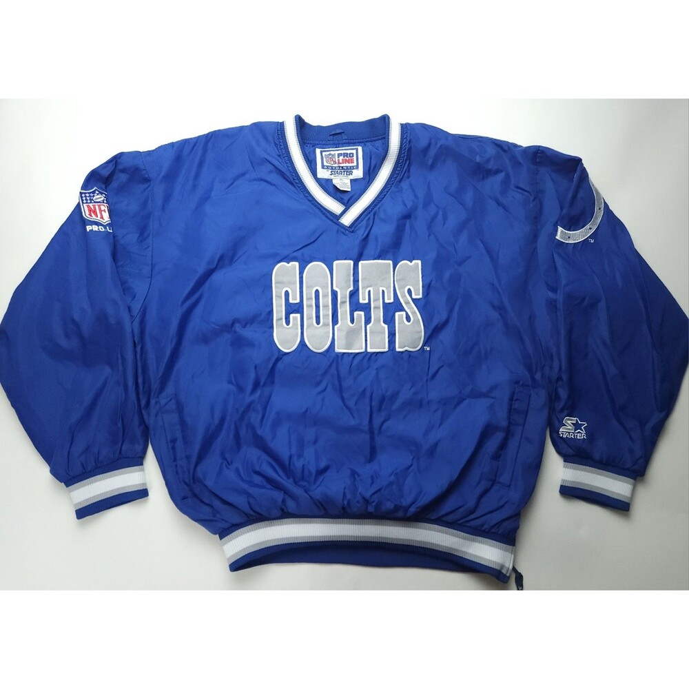 XL Vintage Indianapolis Colts Starter Pullover Jacket Blue NFL Pro Line Pullover